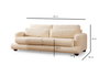 Atelier Del Sofa Sofá de 3 Plazas Beige 230cm Largo x 105cm Ancho x 90cm Alto